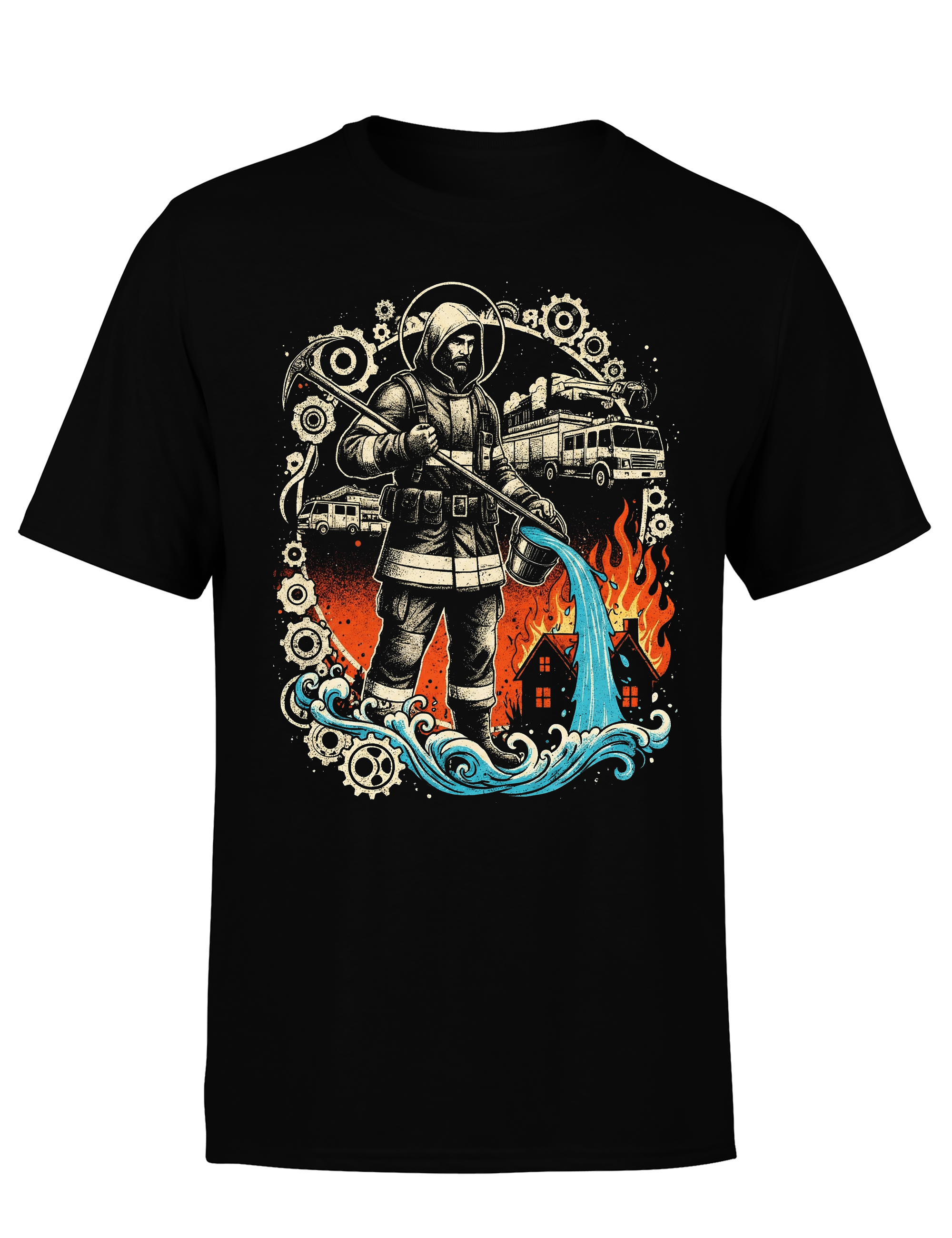 Feuerwehr T-Shirt – Vintage Feuerwehrmann Motiv